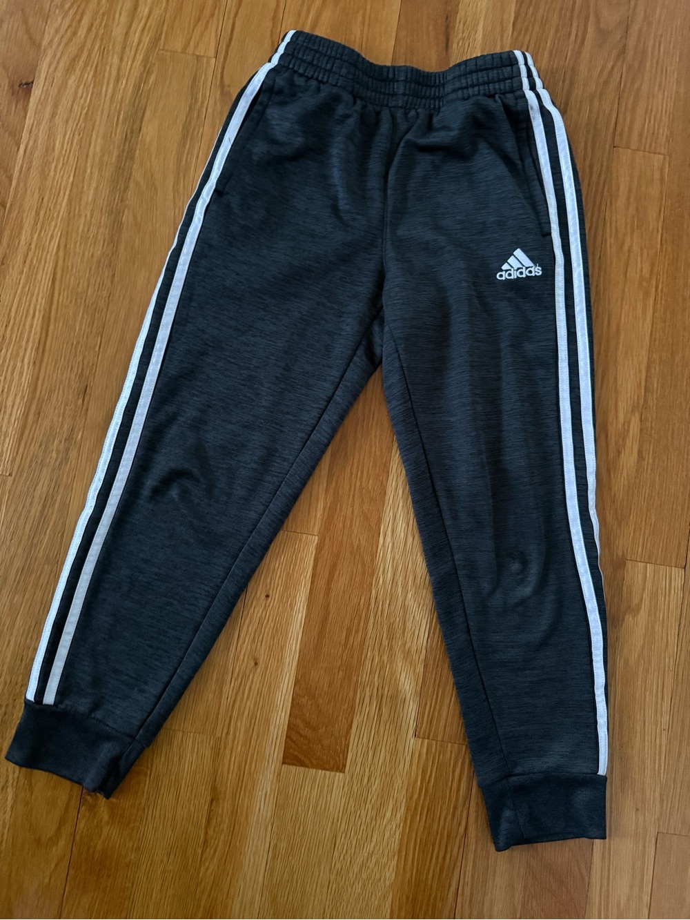 adidas Black Jogger Sweatpants with White Side Stripes